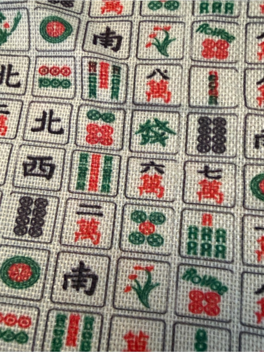 Mahjong Tile Print Zip Pouch - Picture 3 of 3